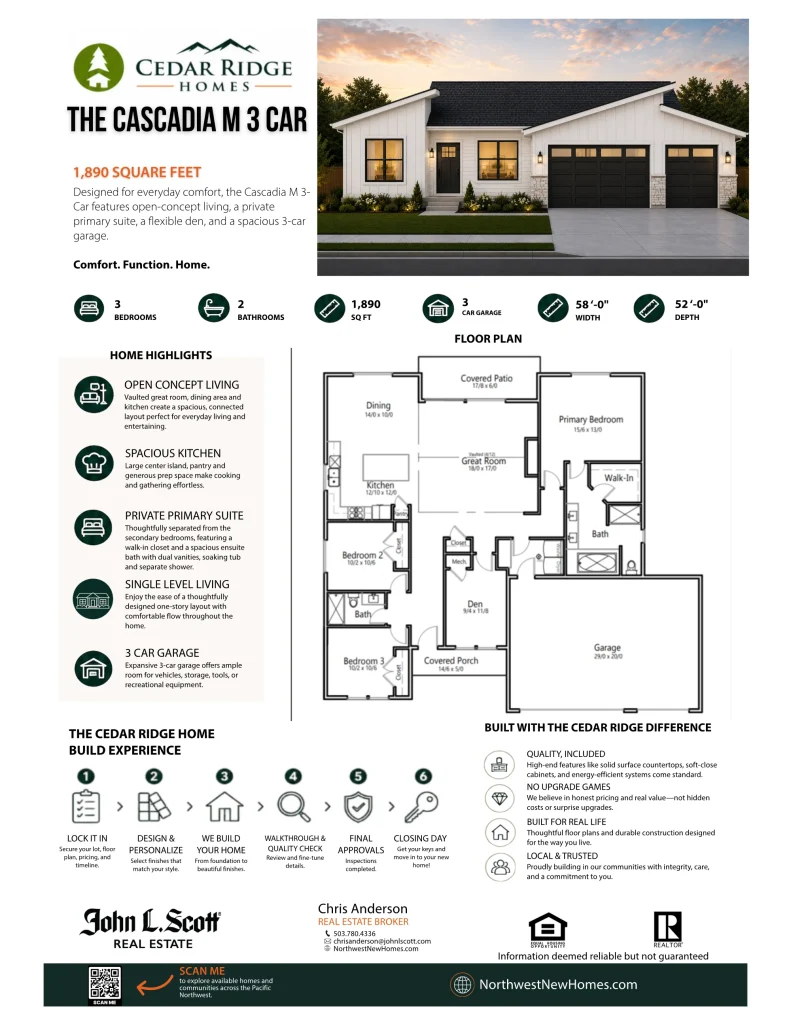 Cascadia M 3-Car floor plan
